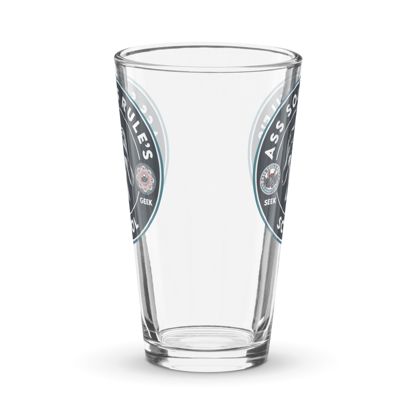 Ass Souls Rule's School shaker pint glass